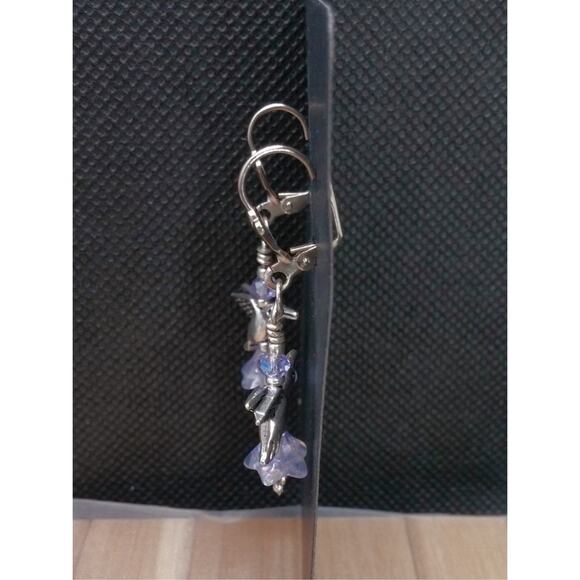Silver Hummingbird Earrings Dangle Tibetan Whimsical Handmade Crystal Beads NEW - Picture 5 of 10